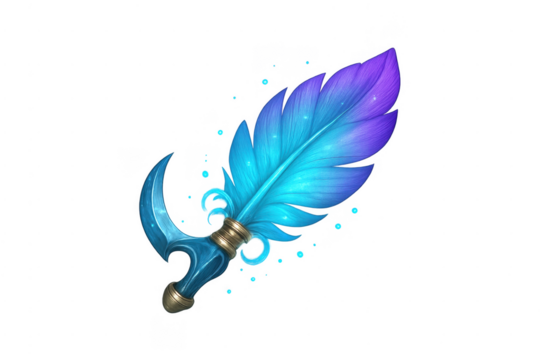 Magical feather dagger glowing with mystic energy