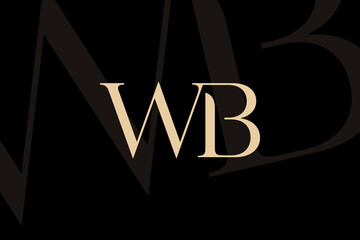 WB or BW letter logo icon design. Classic style luxury initials monogram.
