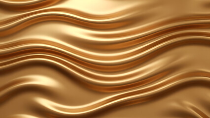 Luxurious golden satin waves abstract background