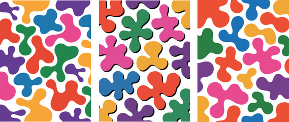 Colorful organic shapes background pattern abstract design with bold colors