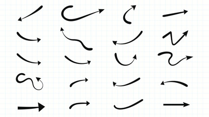 Bold Curved Arrows Vector Set for Navigation, Infographic and Interface Design