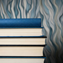 stack of books on colourfull background
