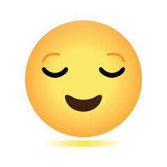 3d Smiling Face with Closed Eyes Emoji .Smiling face emoticon.