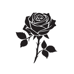 Creative rose silhouette vector design with a white background