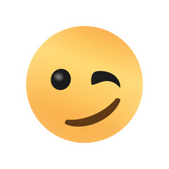 Fototapeta premium Playful Winking Face Emoji Icon . Winking face emoticon.