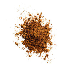 A fine, rich dust of aromatic spice, showcasing its vibrant color and texture against a dark surface, perfect for culinary inspiration and artisanal cooking on transparent background.