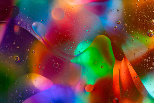 Vivid abstract colors merge in fluid harmony