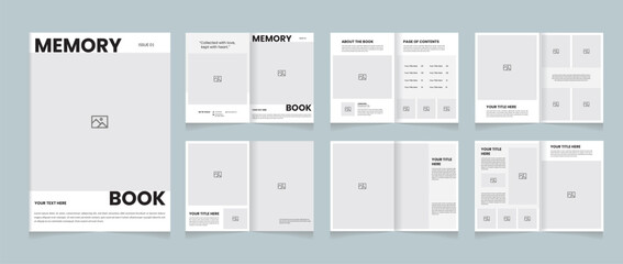 Minimal Memory Book Template | Modern Photo Book & Album Layout | Clean Printable Magazine Style Book