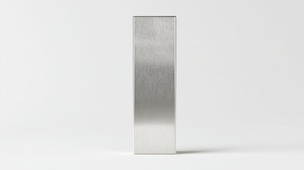 A sleek, modern stainless steel block, showcasing minimalist design, clean lines, and the industrial essence of the material.