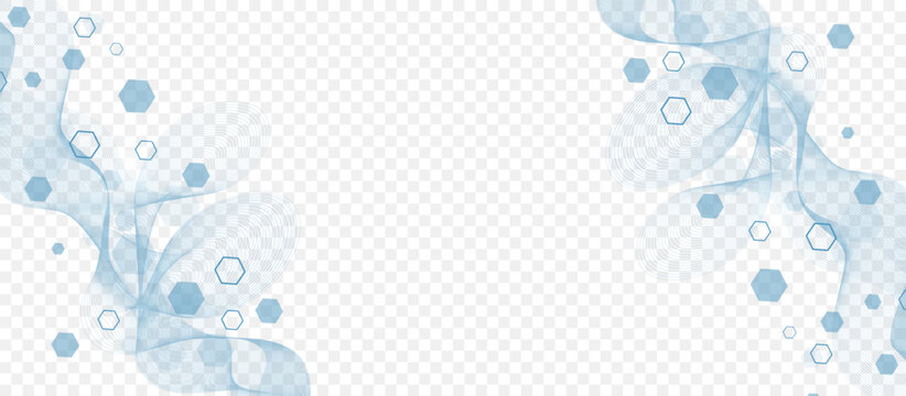 Health care or medical abstract background with hexagons, lines and dots. Scientific innovation banner template concept. Biology and pharmaceutical technology background. illustration. - Powered by Adobe