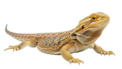 Bearded dragon lizard isolated on white background