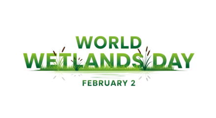 World wetlands day february 2nd celebration isolated on transparent background