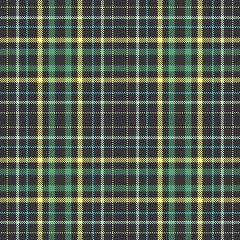 Dark plaid pattern with hatched line in spring green, light yellow, turquoise green and pale green