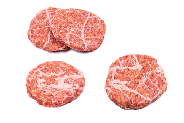 Burger cutlet isolated on white.