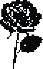 Fototapeta premium Monochrome vector illustration of flower silhouette on transparent background