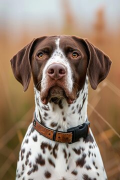 German shorthaired pointer dog close up portrait outdoors