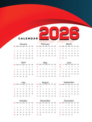 printable 2026 wall calendar layout organize task or event