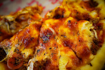 Close up delicious italian pizza