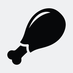 Silhouette chicken leg isolated food poultry icon vector illustration