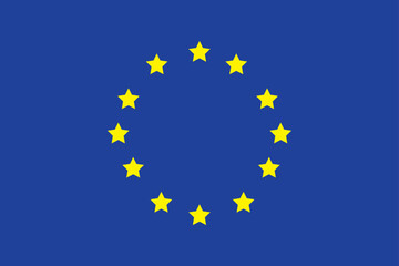 European Union flag Circle of 12 golden stars on blue field Stars symbolize the ideals of unity solidarity among the peoples of Europe Number 12 is the symbol of completeness and perfection Vector