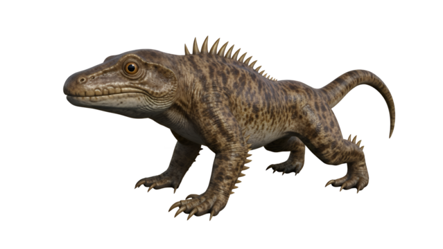 Erythrosuchus africanus a large carnivorous archosaur from the Early Triassic period isolated on white background