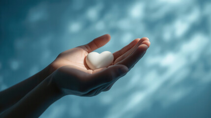 Heartfelt gesture for term life insurance awareness outdoor setting photography calm environment close-up view emotional connection