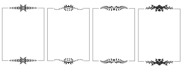 Elegant Frame Collection: A set of four ornate frames, showcasing intricate floral designs perfect for adding a touch of sophistication to your creative projects.