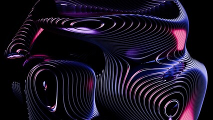 Abstract 3D Lines in Vibrant Colors. Modern abstract 3D illustration with clean composition and soft lighting. Ideal for technology projects, branding, web design, presentations and social media.