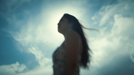 Empowering life choices woman embracing freedom beach visual content natural light inspirational concept of term life insurance