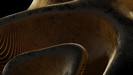 Abstract Golden Lines on Black Background