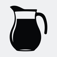 Silhouette pitcher of water minimal style vector illustration