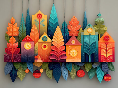 a long Christmas paper chain