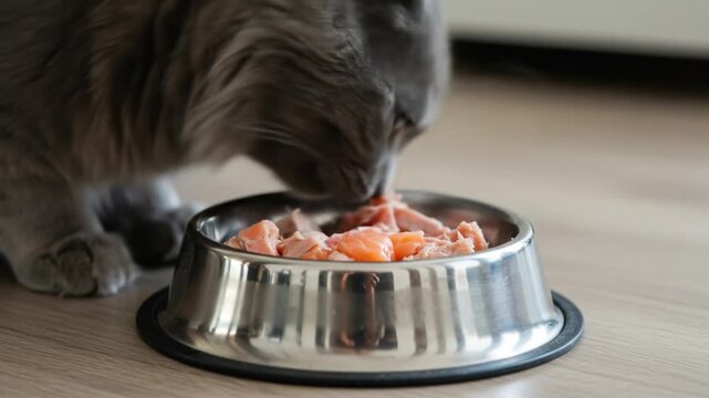 Close-up of cats eating food from a bowl, highlighting pet nutrition, healthy feeding habits, and animal care. Ideal for pet food, veterinary, and animal welfare visuals.