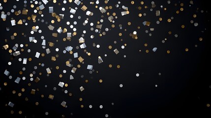 Elegant Silver and Gold Confetti New Year Flat-Lay