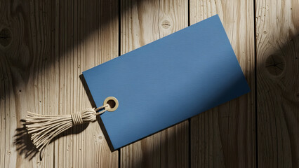 blank label on wooden background