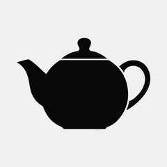 Silhouette teapot simple elegant cookware cooking tea kettle vector illustration