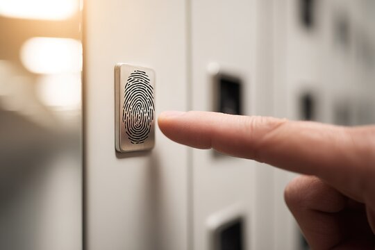 Fingerprint scanning for secure access at a modern facility during daytime