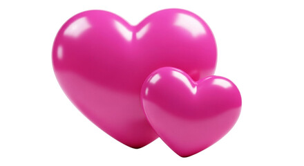Obraz premium Two pink hearts symbolizing love and affection on a black background