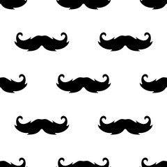 Obraz premium mustache seamless pattern isolated on transparent background.