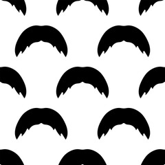 Fototapeta premium mustache seamless pattern isolated on transparent background.
