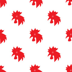 rooster seamless pattern isolated on transparent background.
