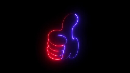 Animated neon line like Button animation. abstract social media like button ,sign icon animation  hand gesture like icon 4k video Social media like increasing with shiny . - Powered by Adobe