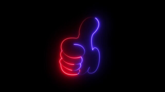 Animated neon line like Button animation. abstract social media like button ,sign icon animation hand gesture like icon 4k video Social media like increasing with shiny . - Powered by Adobe