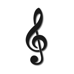 Fototapeta premium Treble clef icon isolated on transparent background