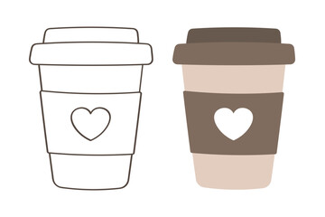 Coffee cup with heart design illustration