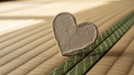 Heart on Tatami Mat - A Symbol of Love and Tradition.