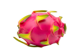 Fresh vibrant dragon fruit isolated on white background.