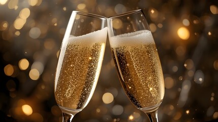Golden Champagne Toast Celebration