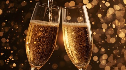 Golden Champagne Toast Celebration