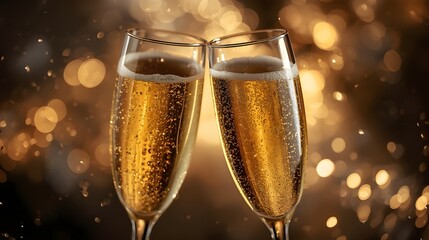 Golden Champagne Toast Celebration